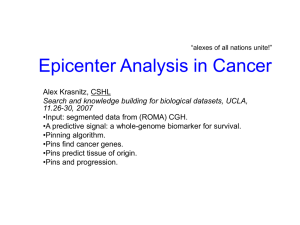Epicenter Analysis in Cancer