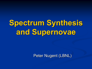 Spectrum Synthesis and Supernovae Peter Nugent (LBNL)
