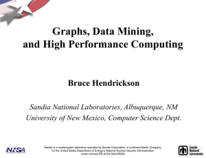 Graphs, Data Mining, and High Performance Computing Bruce Hendrickson