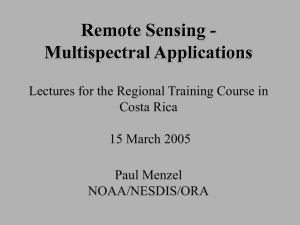 Remote Sensing - Multispectral Applications Lectures for the Regional Training Course in