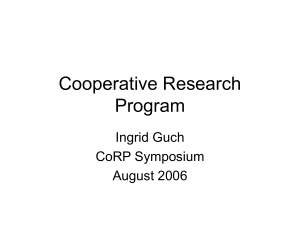 Cooperative Research Program Ingrid Guch CoRP Symposium
