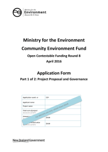 Ministry for the Environment Community Environment Fund Application Form