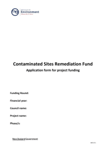 Contaminated Sites Remediation Fund Application form for project funding  Funding Round: