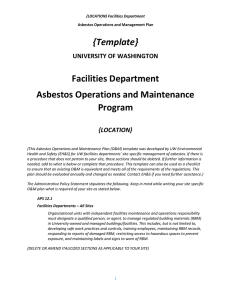 {Template} Facilities Department Asbestos Operations and Maintenance Program
