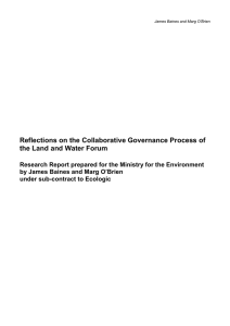 Reflections on the Collaborative Governance Process of