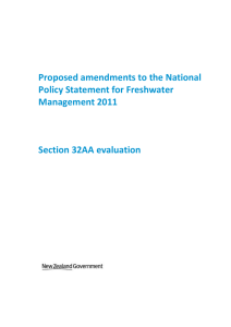 Proposed amendments to the National Policy Statement for Freshwater Management 2011