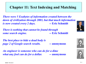 Chapter 11: Text Indexing and Matching
