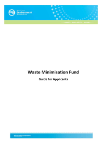Waste Minimisation Fund Guide for Applicants