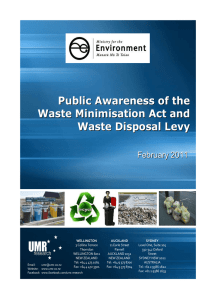 Public Awareness of the Waste Minimisation Act and Waste Disposal Levy February 2011
