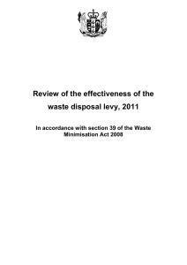 Review of the effectiveness of the waste disposal levy, 2011