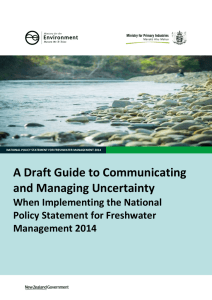 A Draft Guide to Communicating and Managing Uncertainty  When Implementing the National