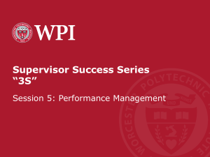 Supervisor Success Series “3S” Session 5: Performance Management