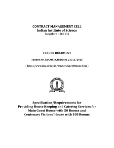 CONTRACT MANAGEMENT CELL Indian Institute of Science TENDER DOCUMENT