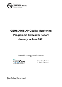 GEMS/AMIS Air Quality Monitoring Programme Six Month Report January to June 2011