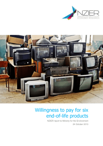 Willingness to pay for six end-of-life products 24 October 2013