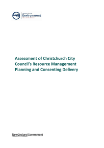 Assessment of Christchurch City Council’s Resource Management Planning and Consenting Delivery