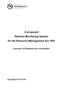 A proposed National Monitoring System for the Resource Management Act 1991