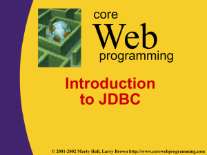 Web Introduction to JDBC core