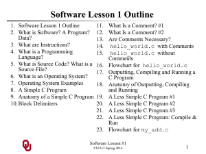 Software Lesson 1 Outline