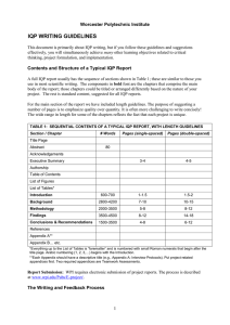 IQP WRITING GUIDELINES Worcester Polytechnic Institute