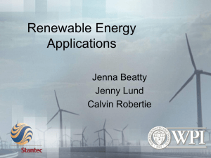 Renewable Energy Applications Jenna Beatty Jenny Lund