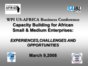 WPI US-AFRICA Business Conference Capacity Building for African Small &amp; Medium Enterprises: