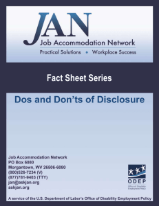 Dos and Don’ts of Disclosure  Fact Sheet Series
