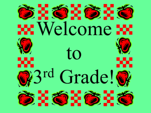 Welcome to 3 Grade!
