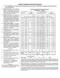 SAMPLE GENERIC INVENTORY RECORD near the bottom.