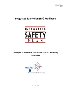 Integrated Safety Plan (ISP) Workbook March 2011 ISP Workbook