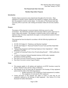 PSU Machine Shop Safety Program Issue Date: January 10, 2013