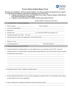 Process Safety Incident Report Form