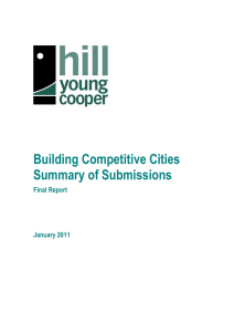 Building Competitive Cities Summary of Submissions Final Report