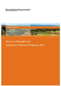 Resource Management Summary of Reform Proposals 2013 1