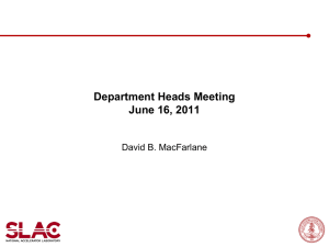 Department Heads Meeting June 16, 2011 David B. MacFarlane