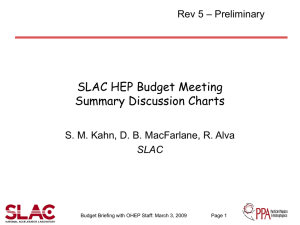 SLAC HEP Budget Meeting Summary Discussion Charts – Preliminary Rev 5