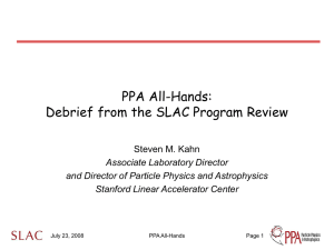 PPA All-Hands: Debrief from the SLAC Program Review
