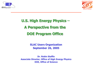 U.S. High Energy Physics  ̶ A Perspective from the
