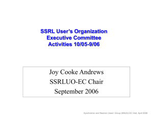 Joy Cooke Andrews SSRLUO-EC Chair September 2006 SSRL User’s Organization