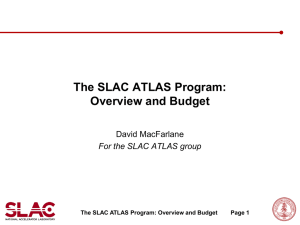 The SLAC ATLAS Program: Overview and Budget David MacFarlane