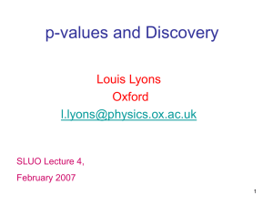p-values and Discovery Louis Lyons Oxford