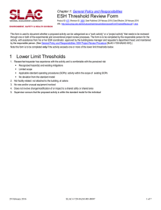 ESH Threshold Review Form :  General Policy and Responsibilities