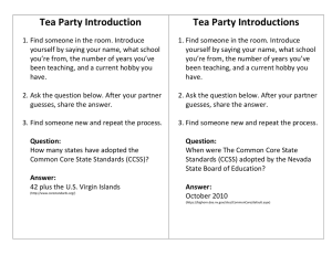 Tea Party Introduction Tea Party Introductions