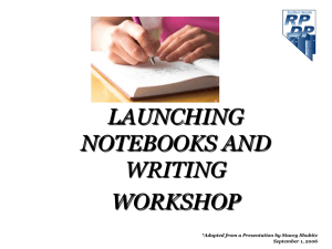 LAUNCHING NOTEBOOKS AND WRITING WORKSHOP