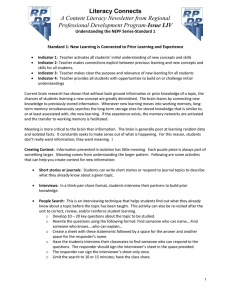 Literacy Connects A Content Literacy Newsletter from Regional Issue LIV