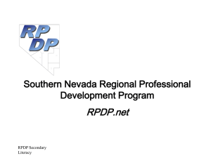 RPDP.net Southern Nevada Regional Professional Development Program RPDP Secondary