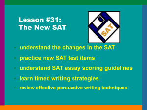 Lesson #31: The New SAT