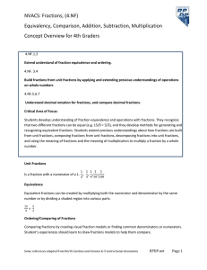 NVACS: Fractions, (4.NF) Equivalency, Comparison, Addition, Subtraction, Multiplication