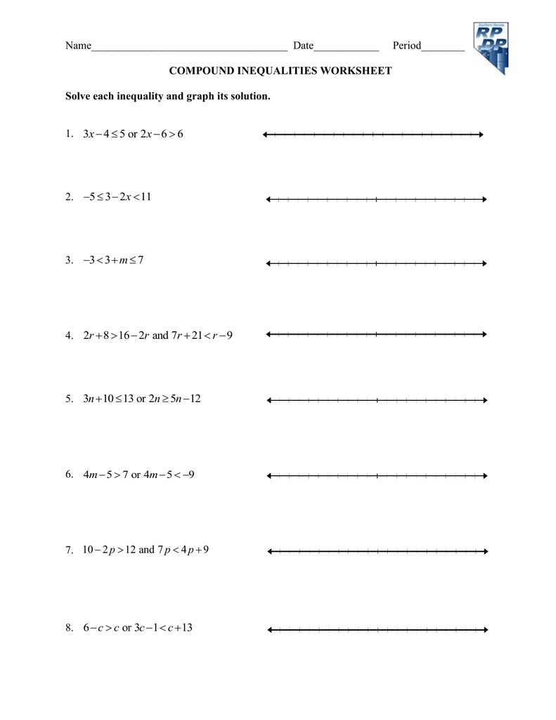 Name____________________________________ Date____________ Regarding Solving Compound Inequalities Worksheet