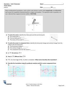 Geometry – Unit 2 Extension  Name: _____________________________! Vector Basics